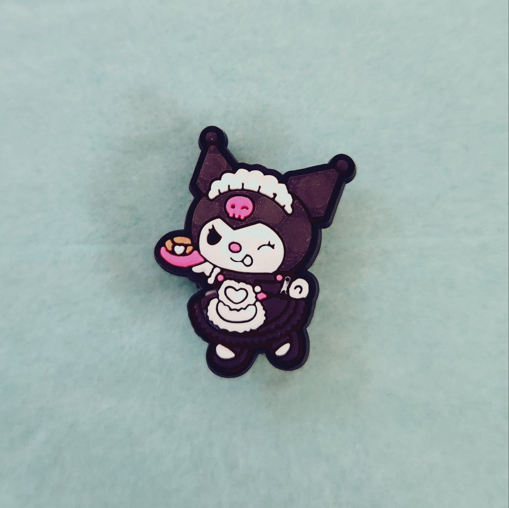 🍭7/$15 Kuromi in a Maid Outfit Croc Charm - Picture 1 of 4